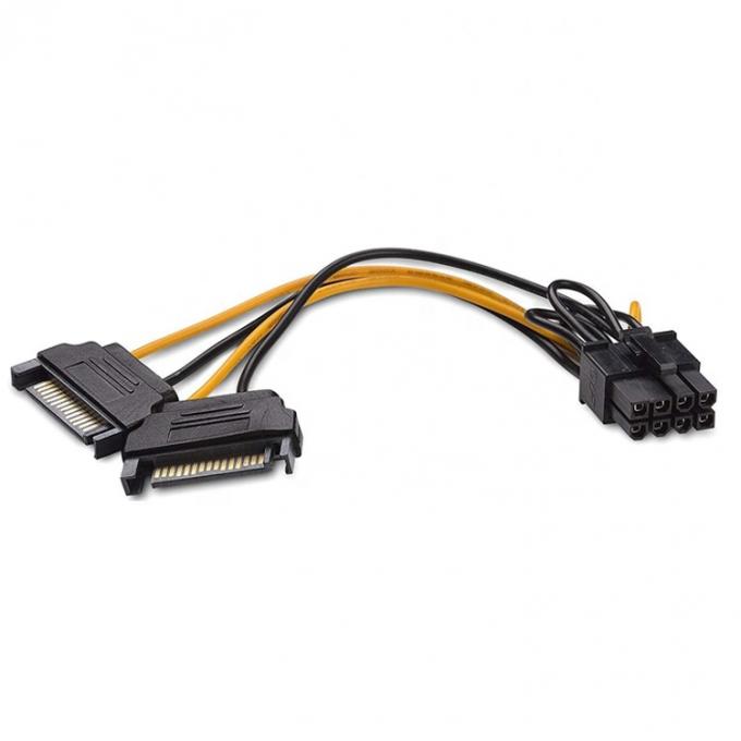 Splitter 8 broches PCIe Express mâle à double 15 broches Adaptateur d'alimentation Sata 5
