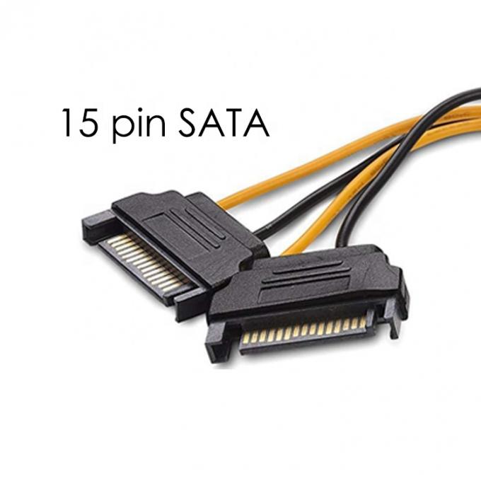 Splitter 8 broches PCIe Express mâle à double 15 broches Adaptateur d'alimentation Sata 4