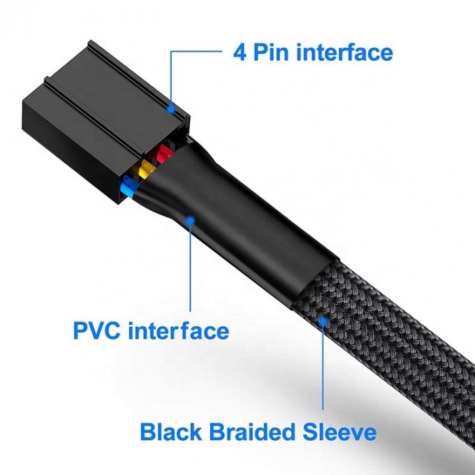 1 à 5 façons 4 broches Splitter PWM PC Fan Hub câble d'alimentation pour ATX boîtier d'ordinateur 4 broches et 3 broches ventilateurs de refroidissement 3