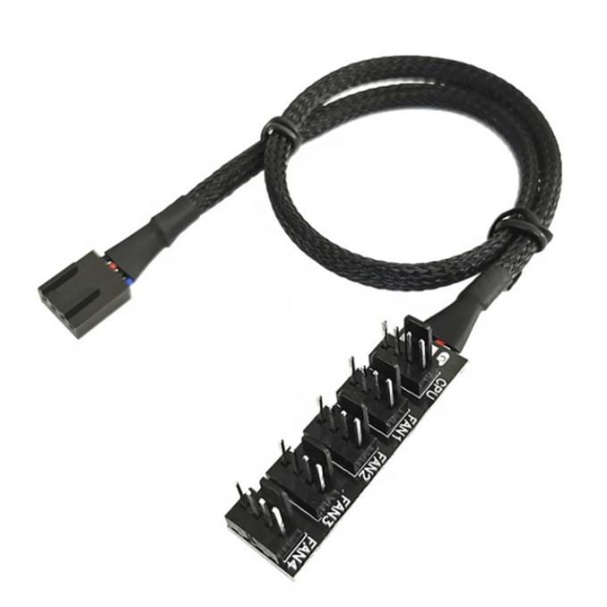 1 à 5 façons 4 broches Splitter PWM PC Fan Hub câble d'alimentation pour ATX boîtier d'ordinateur 4 broches et 3 broches ventilateurs de refroidissement 5