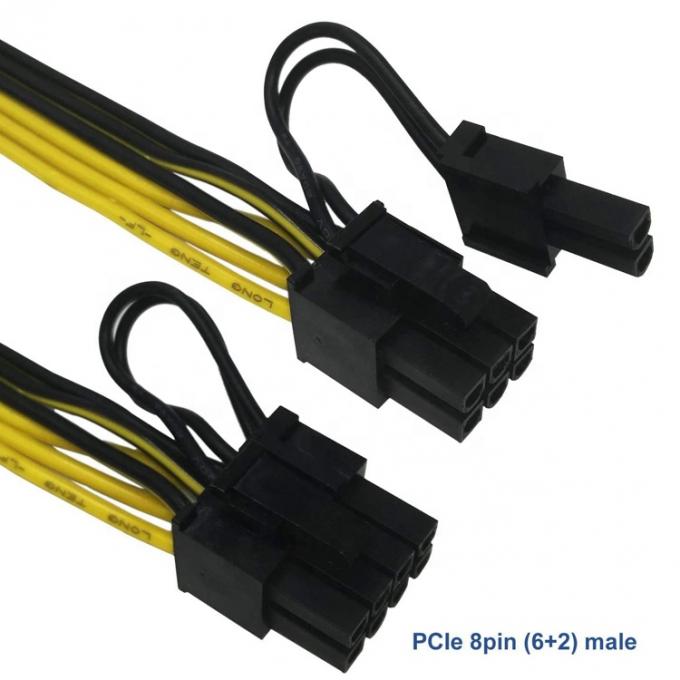 PCIe 8 broches mâle à double 8 broches mâles PCI Express Graphics Carte vidéo GPU Splitter câble d'adaptateur d'alimentation 3