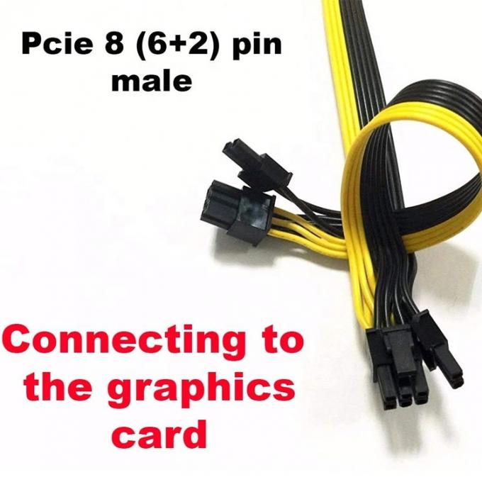PCIe 8 broches mâle à double 8 broches mâles PCI Express Graphics Carte vidéo GPU Splitter câble d'adaptateur d'alimentation 2