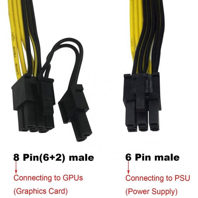 PCIE 6 broches à 8 broches GPU ATX carte graphique vidéo PCIE câble d'alimentation PCI Express 1