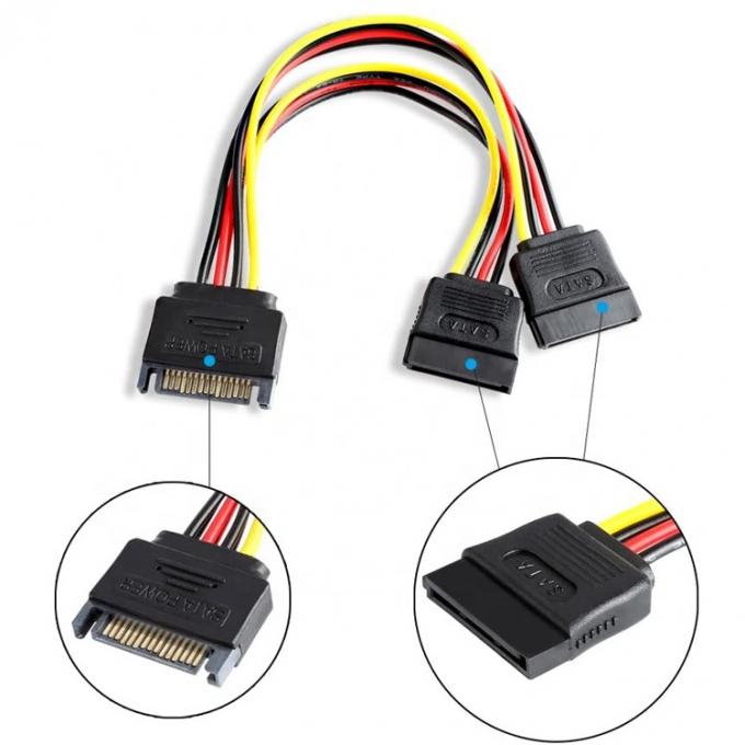 Données de sexe masculin à féminin Sata 15 broches de câble pour ordinateur HDD SSD 2