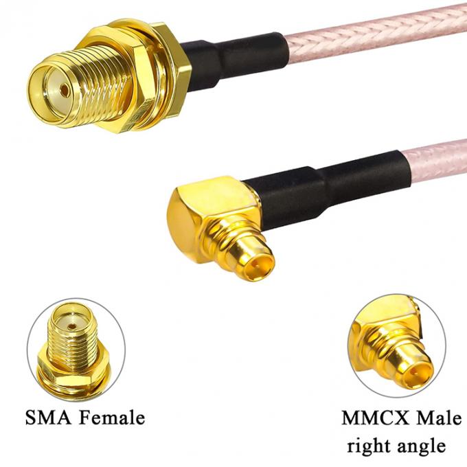 RG316 MMCX Angle mâle à RP SMA féminin Antenne câble coaxial RF 1