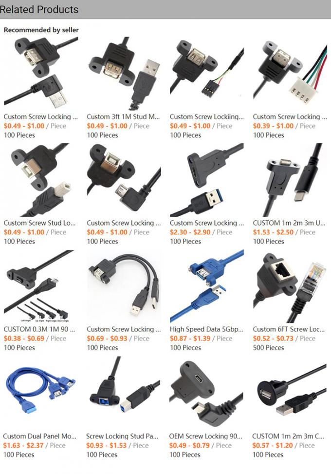 Fermeture à vis de l'embout mâle à femelle monture de panneau USB 3.0 type B câble d'extension d'imprimante 0