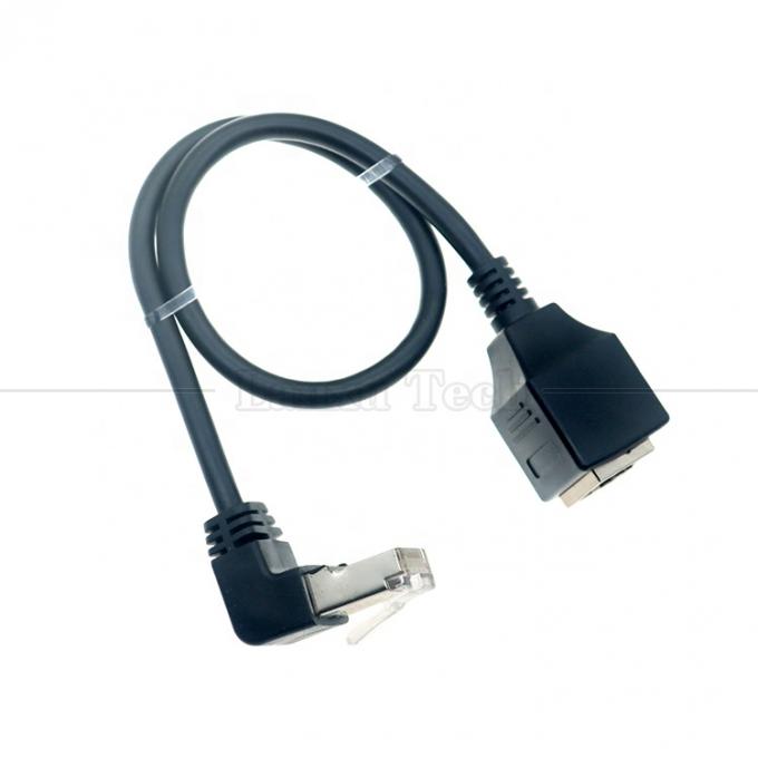 90 degrés d'angle RJ45 mâle à RJ45 femelle prise Cat5e Ethernet LAN câble 3