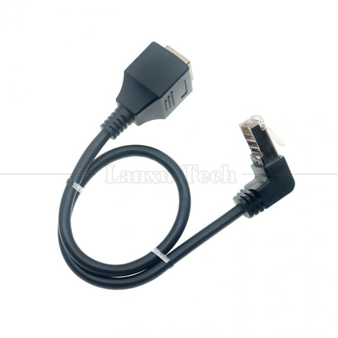 Cat5e vers le haut vers le bas angle gauche droit RJ45 mâle à RJ45 femelle Socket Panel Mount Ethernet Cable 0
