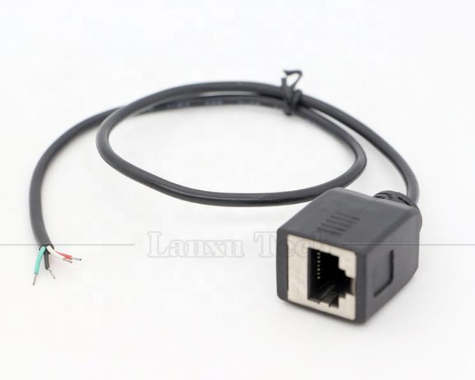 Femme RJ45 Socket à ouvrir soudage en conserve 4 fils câble de queue de porc à l'extrémité nue 5