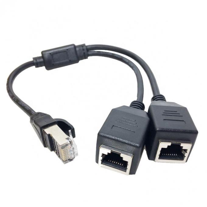 1 mode mâle à 2 modes femelles Port de prise RJ45 interface Cat5 Lan Réseau Ethernet Splitter Y câble d'adaptateur 0