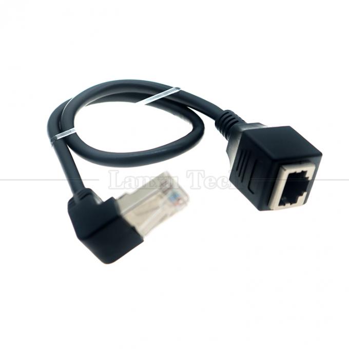 OEM STP UTP 90 degrés angle droit câble Ethernet Cat5e RJ45 8P8C mâle à RJ45 femelle 1