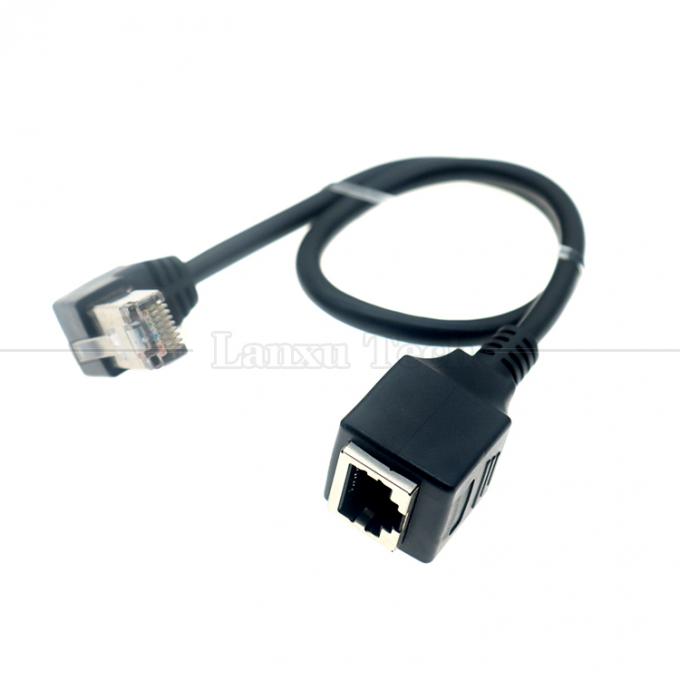 OEM STP UTP 90 degrés angle droit câble Ethernet Cat5e RJ45 8P8C mâle à RJ45 femelle 0