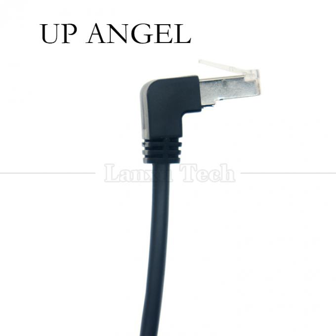 OEM STP UTP 90 degrés angle droit câble Ethernet Cat5e RJ45 8P8C mâle à RJ45 femelle 2