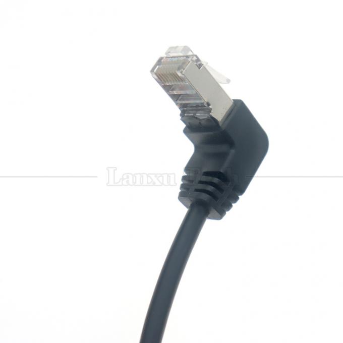 OEM STP UTP 90 degrés angle droit câble Ethernet Cat5e RJ45 8P8C mâle à RJ45 femelle 3