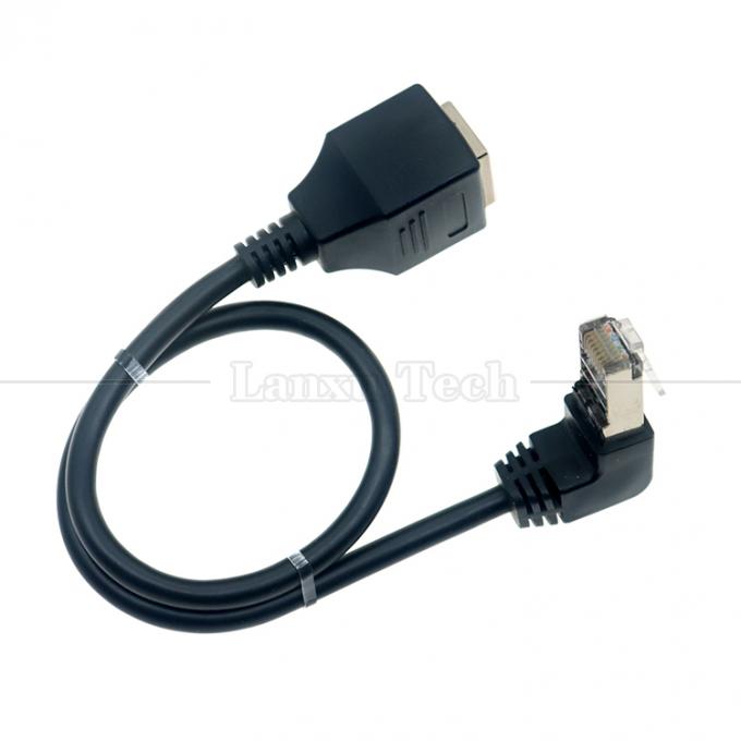 OEM STP UTP 90 degrés angle droit câble Ethernet Cat5e RJ45 8P8C mâle à RJ45 femelle 4