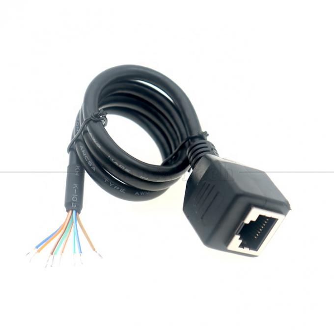 Femme RJ45 Jack Socket à ouvrir soudage en conserve 8 fils à l'extrémité nue Pigtail Ethernet réseau câble patch Lan 0