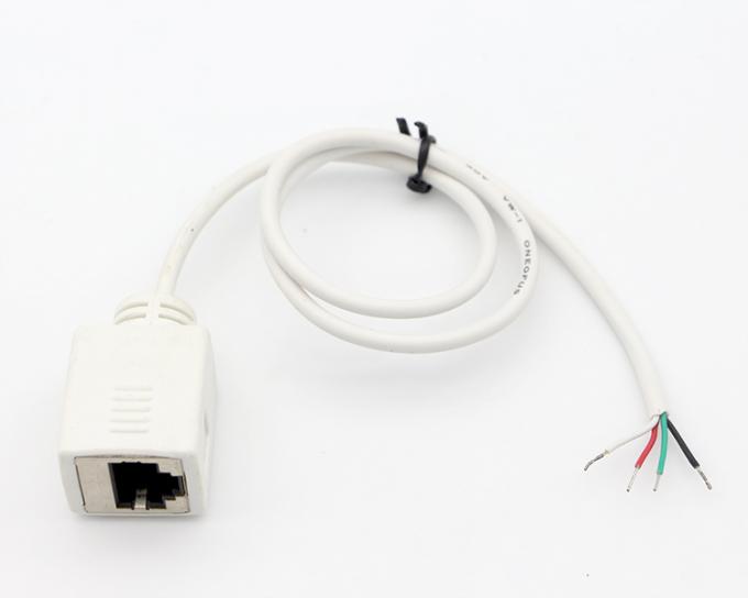 Personnalisation Blanc Femme RJ45 Socket à ouvrir Salure en conserve 4 fils Cable à queue de porc à bout nu 3