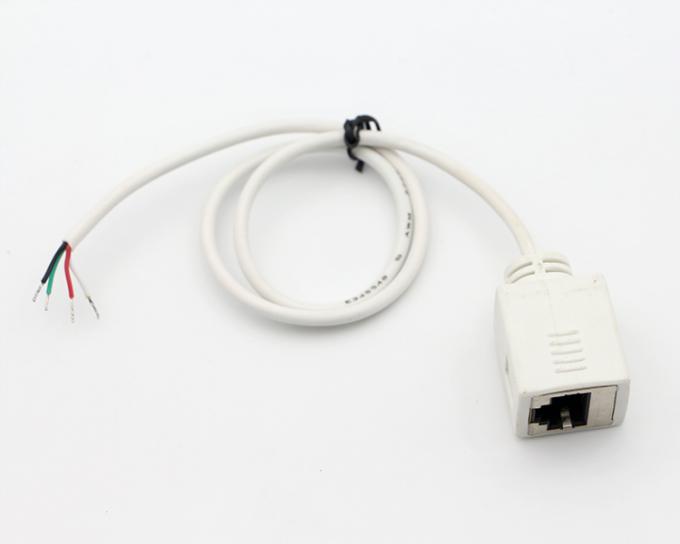 Personnalisation Blanc Femme RJ45 Socket à ouvrir Salure en conserve 4 fils Cable à queue de porc à bout nu 4
