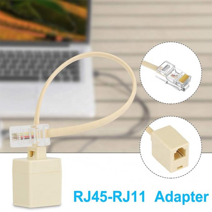 Ethernet RJ45 8P8C Homme à téléphone RJ11 4P4C Femme Socket ADSL Convertisseur de connecteur Adaptateur de câble d'extension 6