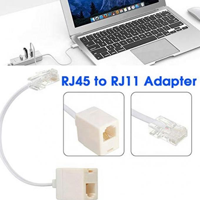 Ethernet RJ45 8P8C Homme à téléphone RJ11 4P4C Femme Socket ADSL Convertisseur de connecteur Adaptateur de câble d'extension 5