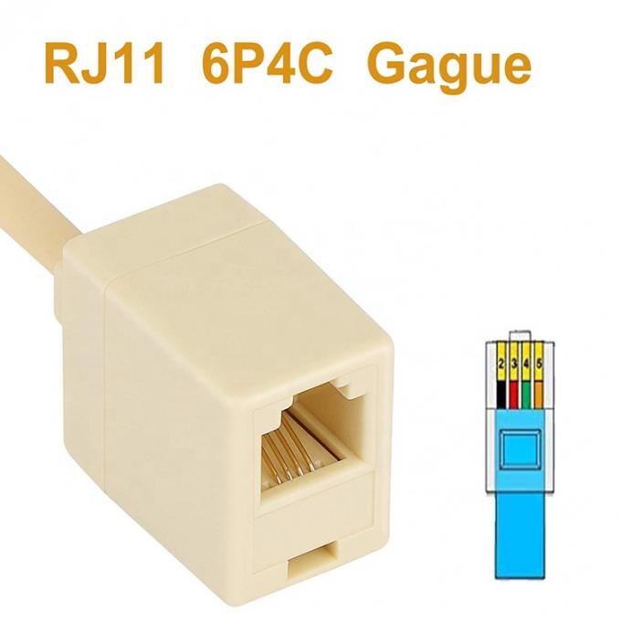 Ethernet RJ45 8P8C Homme à téléphone RJ11 4P4C Femme Socket ADSL Convertisseur de connecteur Adaptateur de câble d'extension 3