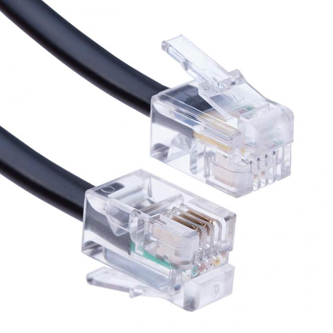 1m 2m 3m enroulé RJ9 4P4C RJ11 noir blanc spirale plat Cat3 câble téléphonique ADSL 4