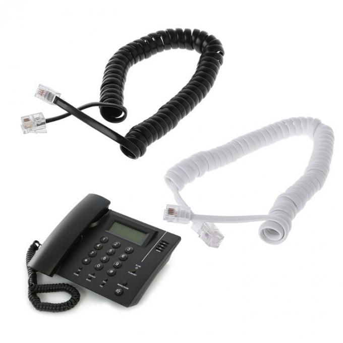 1m 2m 3m enroulé RJ9 4P4C RJ11 noir blanc spirale plat Cat3 câble téléphonique ADSL 7