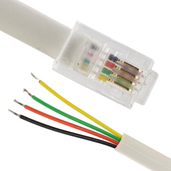 Personnalisé 1m 2m 3m RJ9 RJ11 mâle 4p4c à fil en conserve dépouillé câble ouvert 0