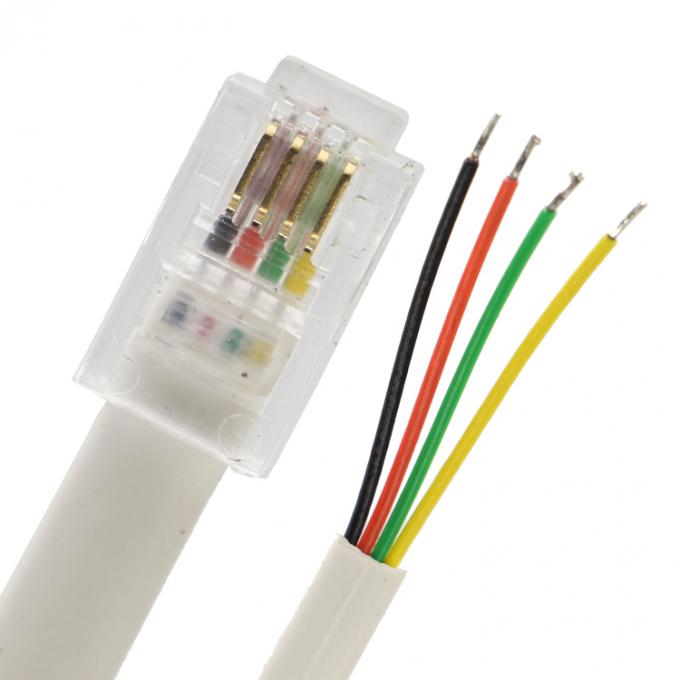 Personnalisé 1m 2m 3m RJ9 RJ11 mâle 4p4c à fil en conserve dépouillé câble ouvert 1