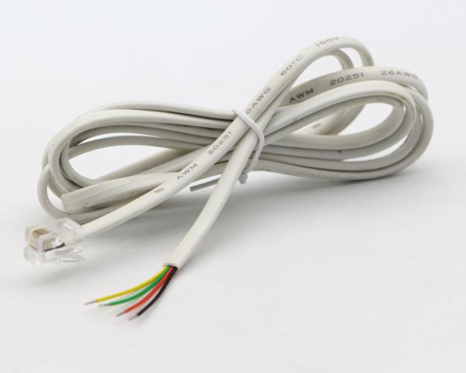 Personnalisé 1m 2m 3m RJ9 RJ11 mâle 4p4c à fil en conserve dépouillé câble ouvert 3