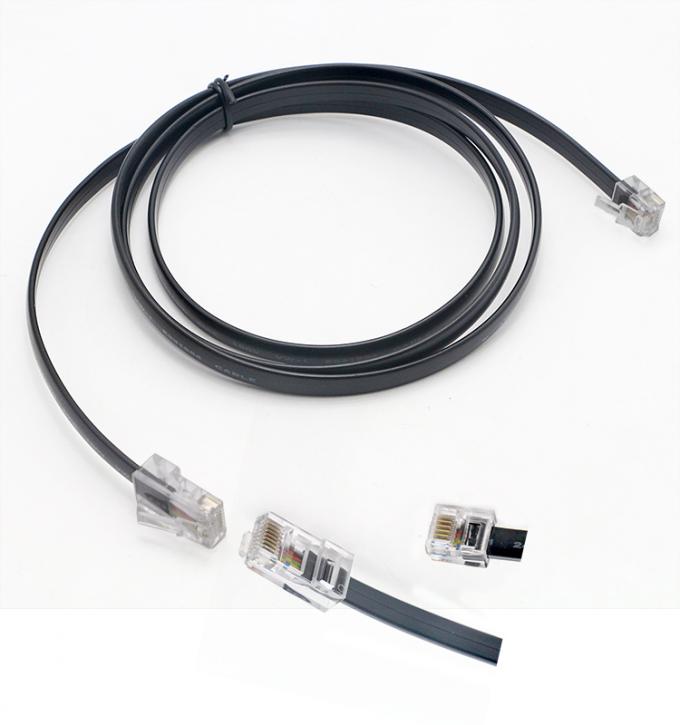 RJ45 8P8C noir personnalisé au câble téléphonique RJ11 6P4C 0
