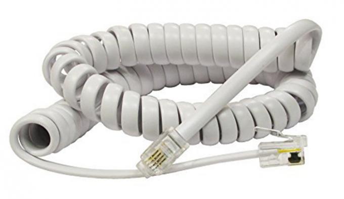 1m 2m 3m enroulé RJ9 4P4C RJ11 noir blanc spirale plat Cat3 câble téléphonique ADSL 0