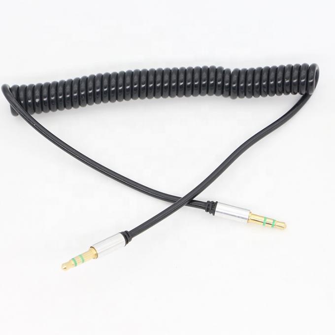 CUSTOM 1M 2M 3M bobine à ressort en spirale mâle à mâle 3,5 mm Jack Stereo Aux Audio Cable 0