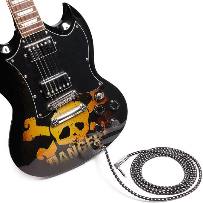 OEM 1M 1/4 pouce 6,35 mm TS Instrument à angle droit Accessoires d'amplificateur de basse Pédale de guitare Jack Patch Cable 6