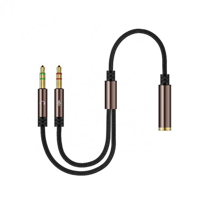 Splitter de haute qualité 1 casque féminin à 2 casques masculins 3,5 mm Jack câble micro audio 3