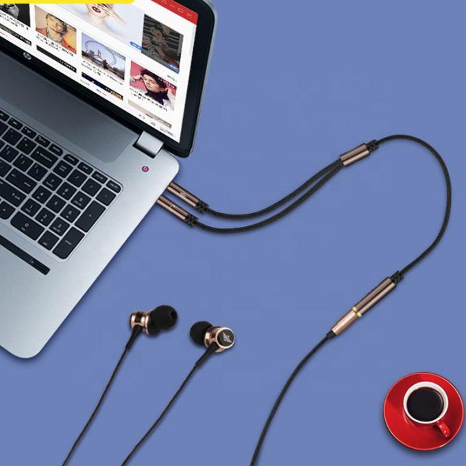 Splitter de haute qualité 1 casque féminin à 2 casques masculins 3,5 mm Jack câble micro audio 4