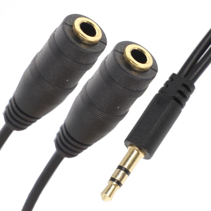 1 homme à 2 femmes Split 3.5 mm Jack stéréo casque audio Y câble de séparation 0
