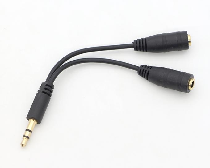1 homme à 2 femmes Split 3.5 mm Jack stéréo casque audio Y câble de séparation 4
