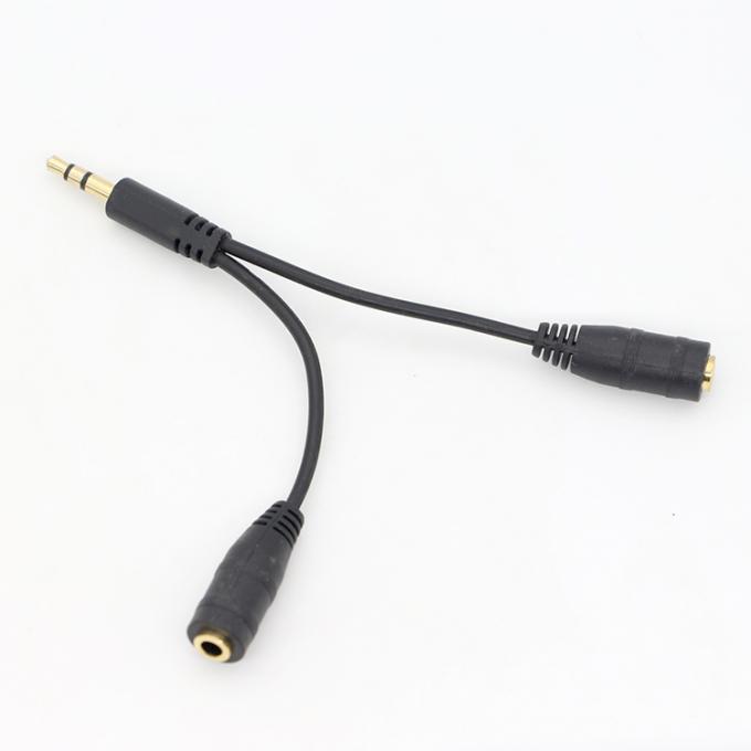 1 homme à 2 femmes Split 3.5 mm Jack stéréo casque audio Y câble de séparation 3