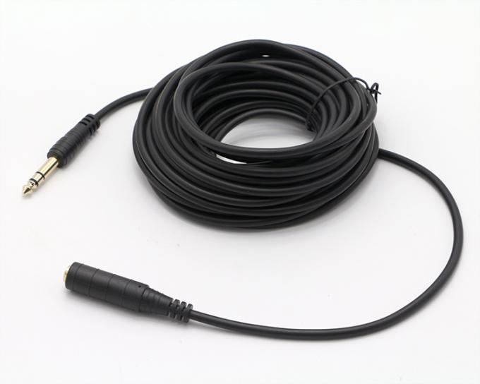 3M plaqué or 6.35mm Jack 1/4 pouce TRS mâle à 1/4 pouce TS Jack Femme Audio Jack câble stéréo 2