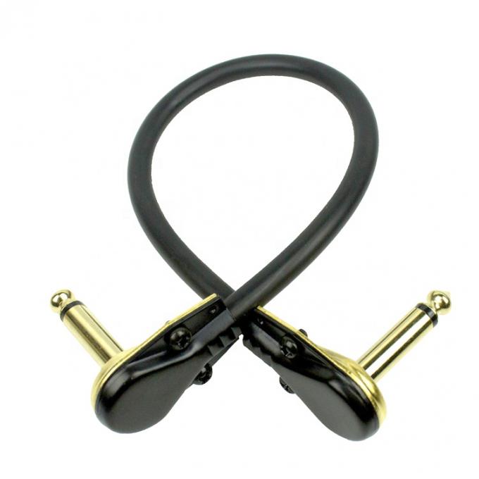 1/4 de pouce d'or à angle droit mono TS Jack cordon d'instrument de guitare 2