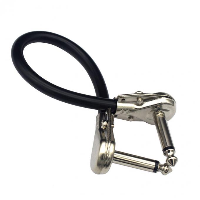 1/4 de pouce d'or à angle droit mono TS Jack cordon d'instrument de guitare 1
