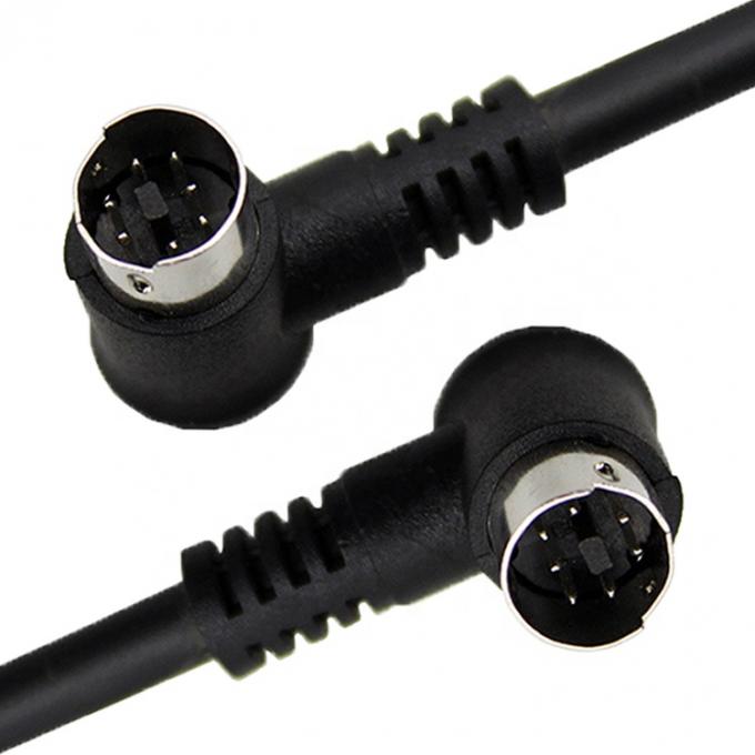 1M 2M 3M Shield 90 degrés angle droit S vidéo mâle à mâle 7 broches Mini Din câble d'extension 3