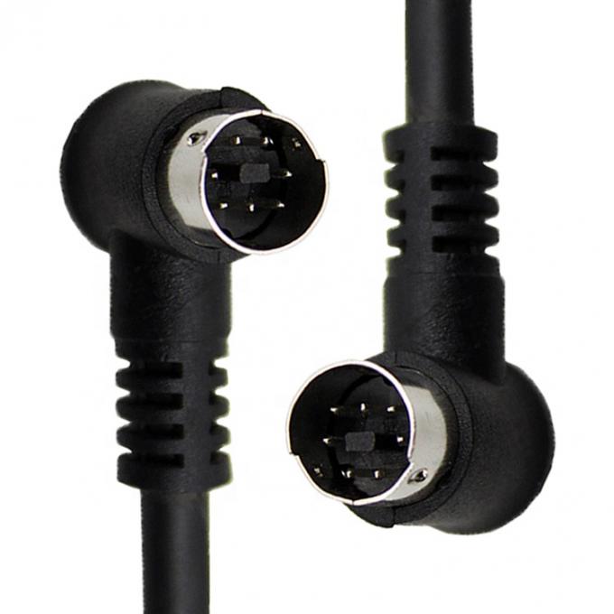 1M 2M 3M Shield 90 degrés angle droit S vidéo mâle à mâle 7 broches Mini Din câble d'extension 4