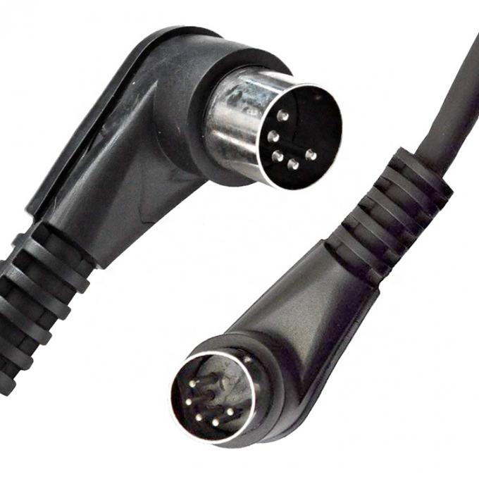 CUSTOM Fabrique bouclier à angle droit mâle à mâle 5 broches Din connecteur Midi câble 0