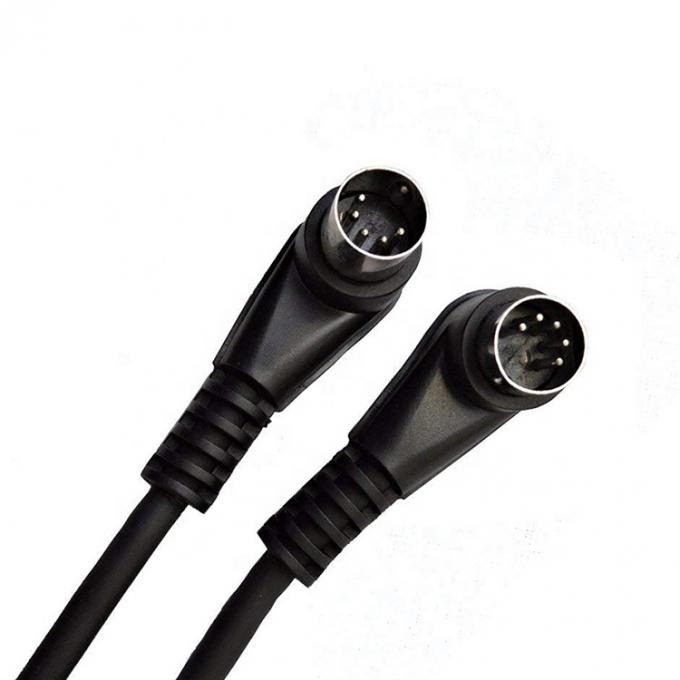 CUSTOM Fabrique bouclier à angle droit mâle à mâle 5 broches Din connecteur Midi câble 4