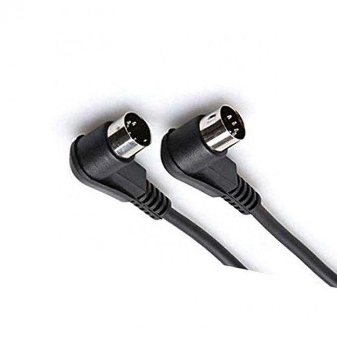CUSTOM Fabrique bouclier à angle droit mâle à mâle 5 broches Din connecteur Midi câble 3
