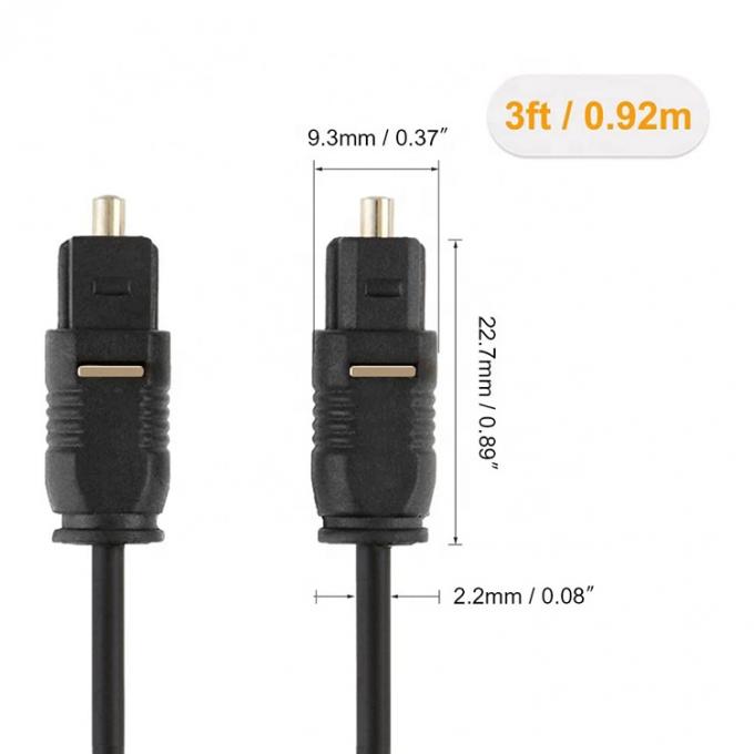 Cable audio numérique optique de haute qualité 1M 2M 3M 5M en fibre optique Toslink Spdif 5