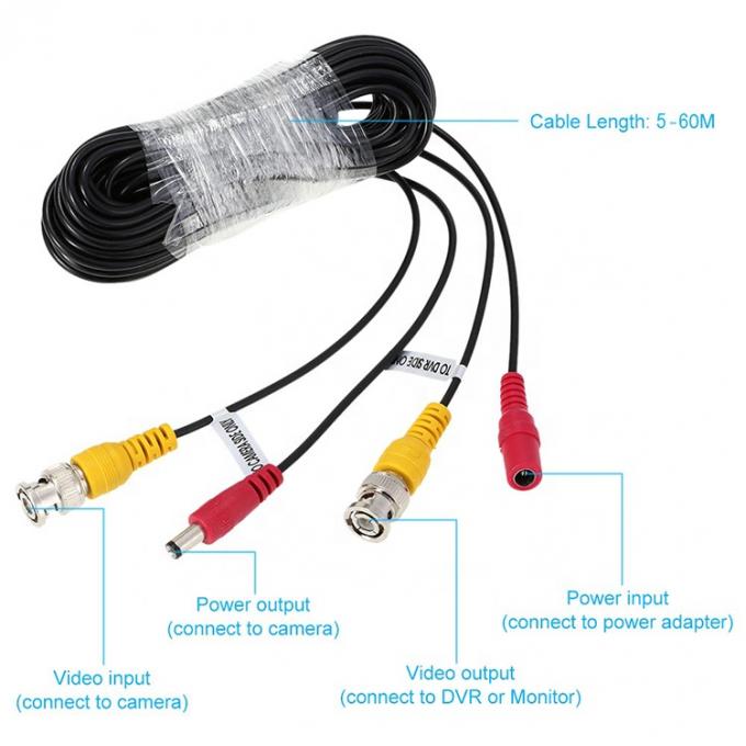 CUSTOM 5M 10M 20M Ensemble de sécurité homme femme RG59 Vidéo BNC DC Power SDI câble de caméra de vidéosurveillance 4