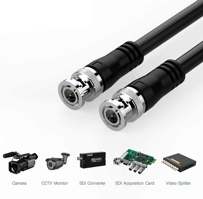 SDI Assemblage Sécurité Caméra de vidéosurveillance Coaxial Vidéo Puissance BNC Jack Connecteur mâle au câble BNC 4